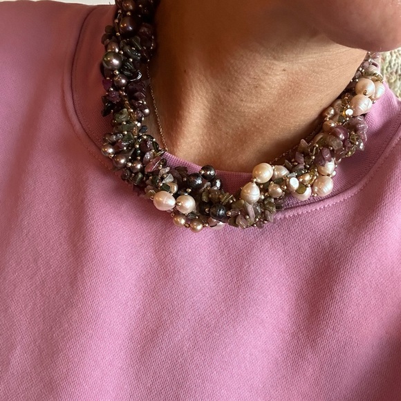 Stunning Vintage Freshwater Pearls, Amethyst & Citrine Necklace - Picture 12 of 14